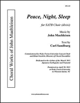 Peace, Night, Sleep SATB choral sheet music cover